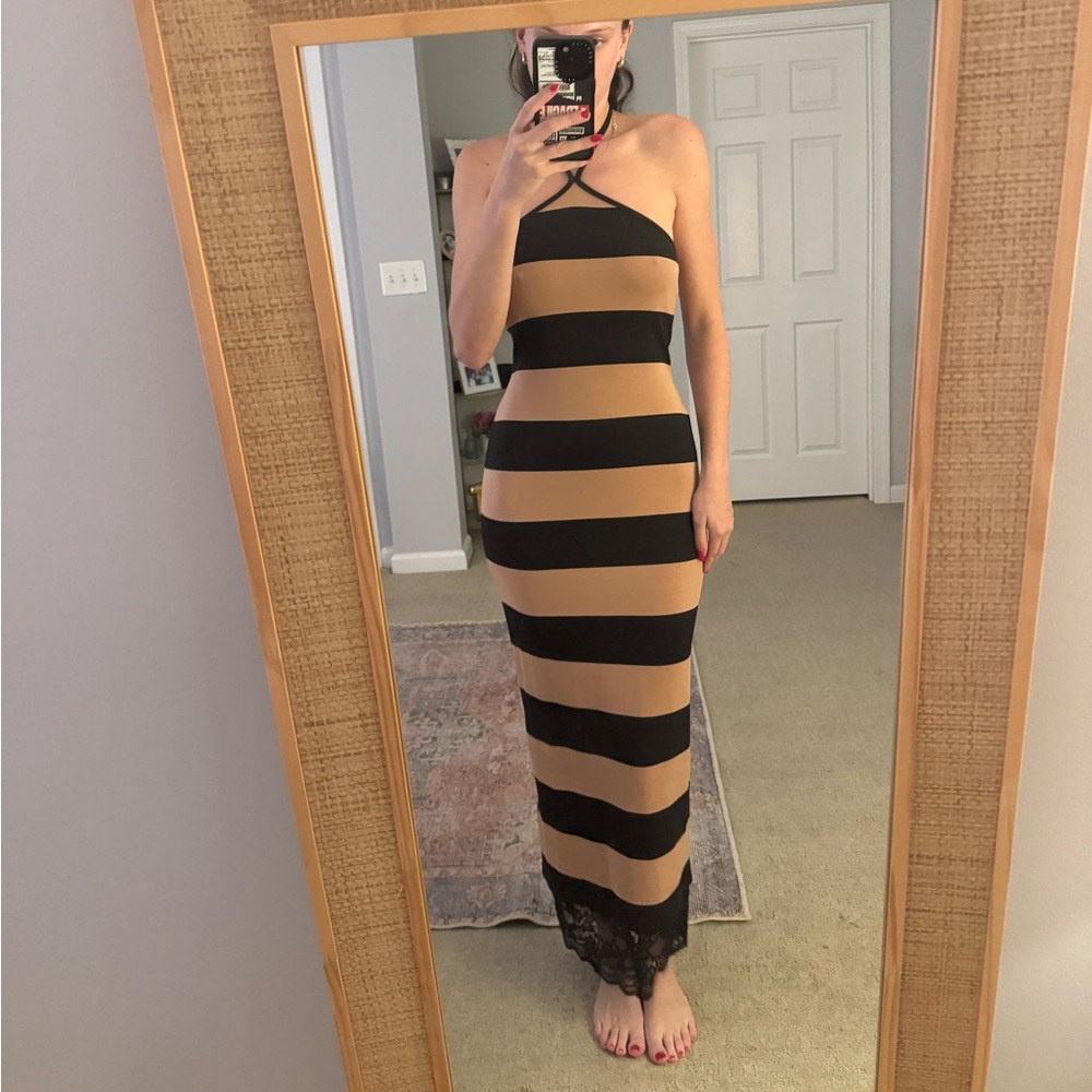 AFRM Ciela Maxi Dress in Almond Stripe - Picture 4 of 5